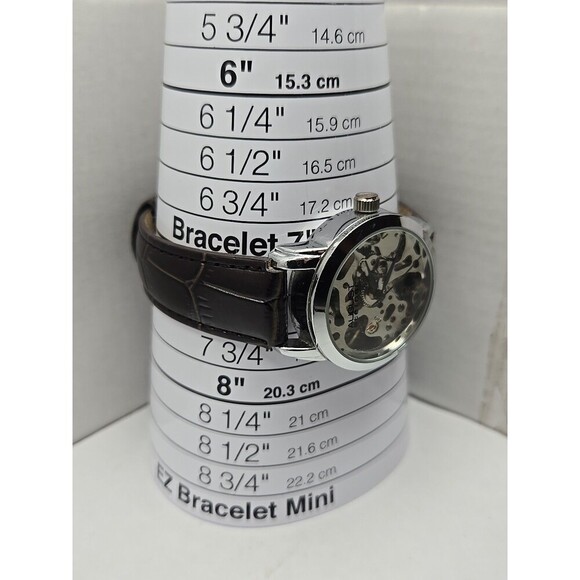 August Steiner AS8033SS Skeleton Automatic Self Winding Silver Tone Unisex Watch - Picture 6 of 11